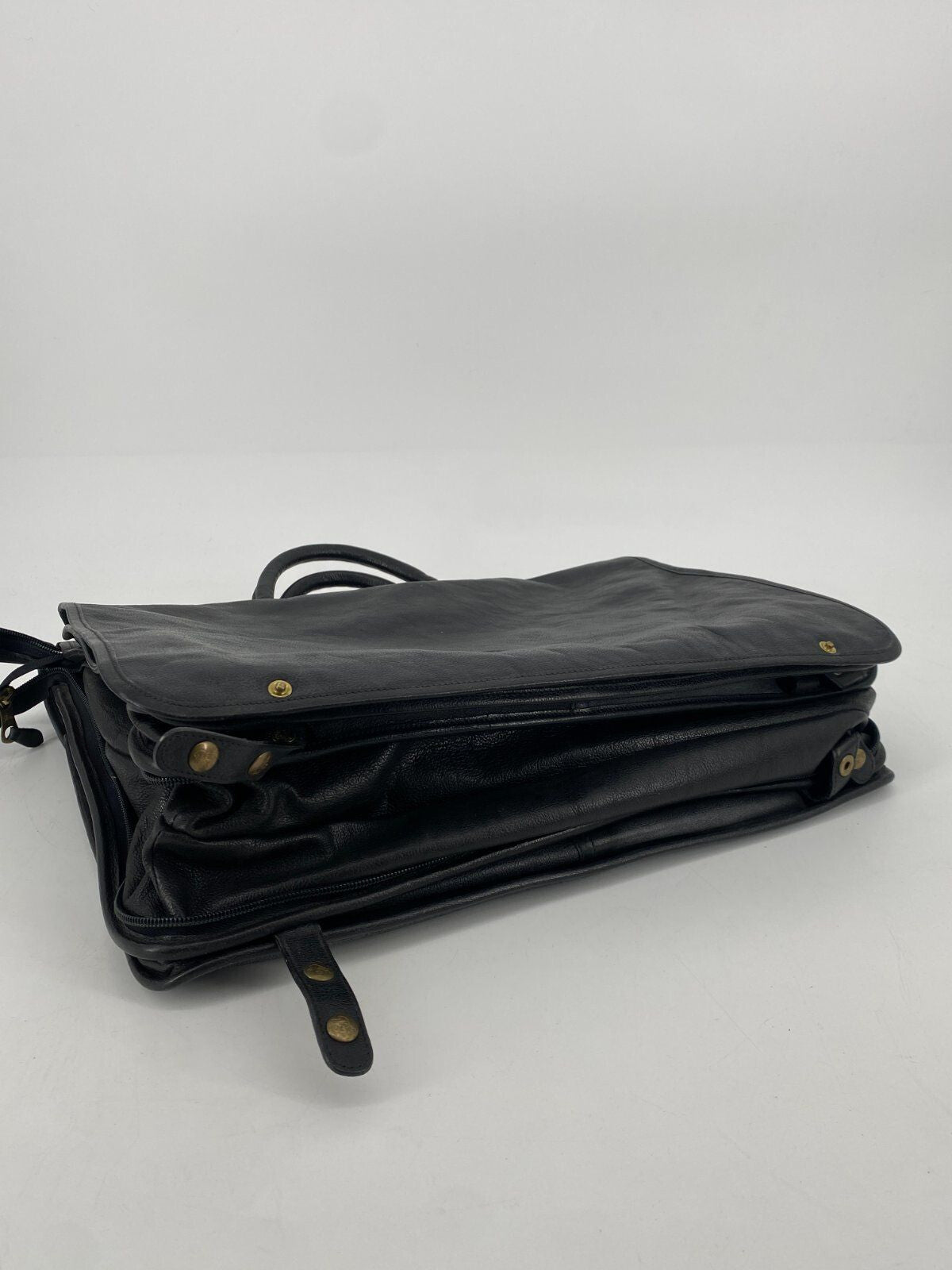 * VINTAGE IL BISONTE ECHT LEDER TASCHE SCHWARZ ITALY DESIGN