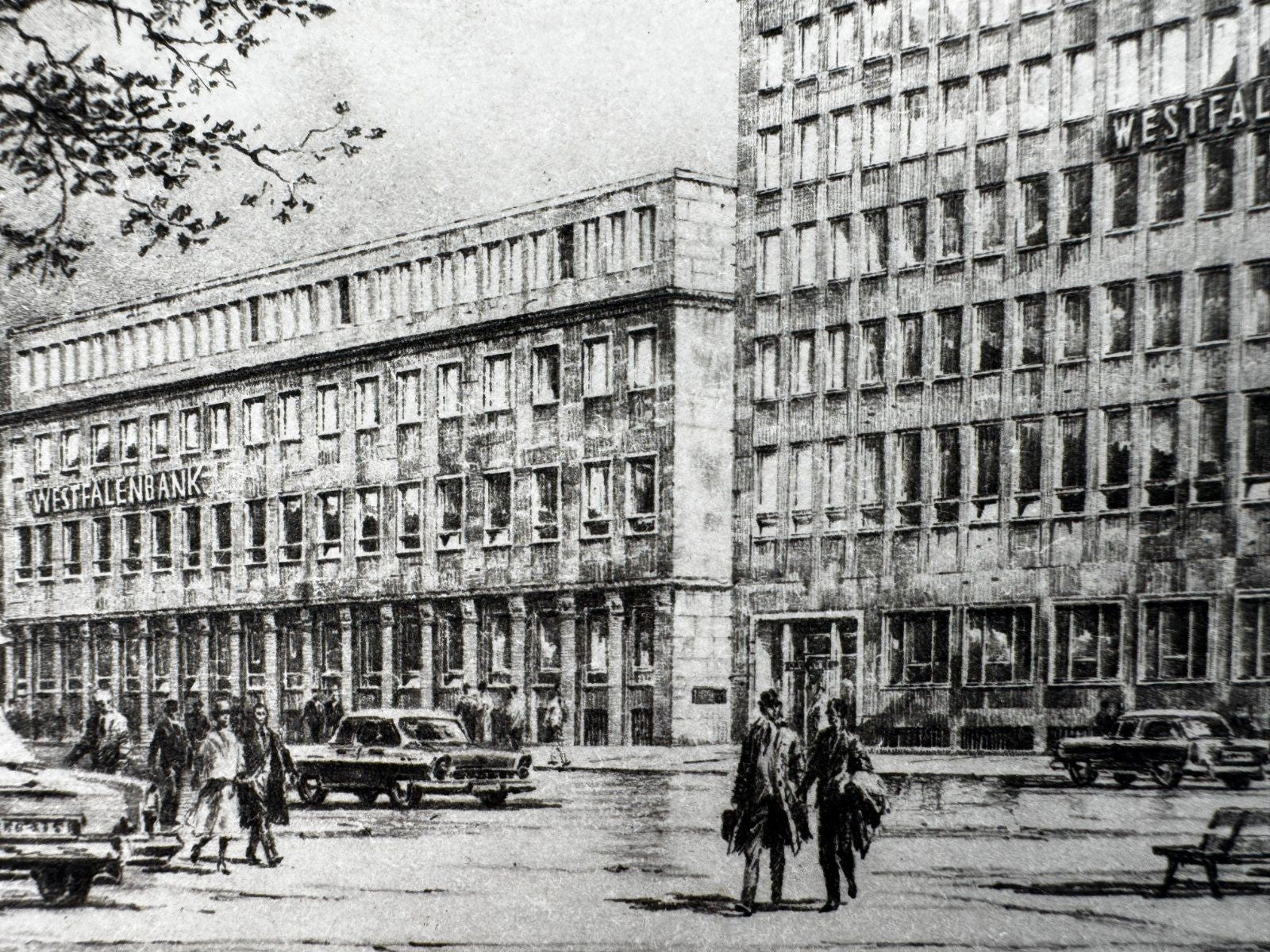 * HEINZ WEHLISCH ORIGINAL RADIERUNG WESTFALENBANK BOCHUM ANSICHT