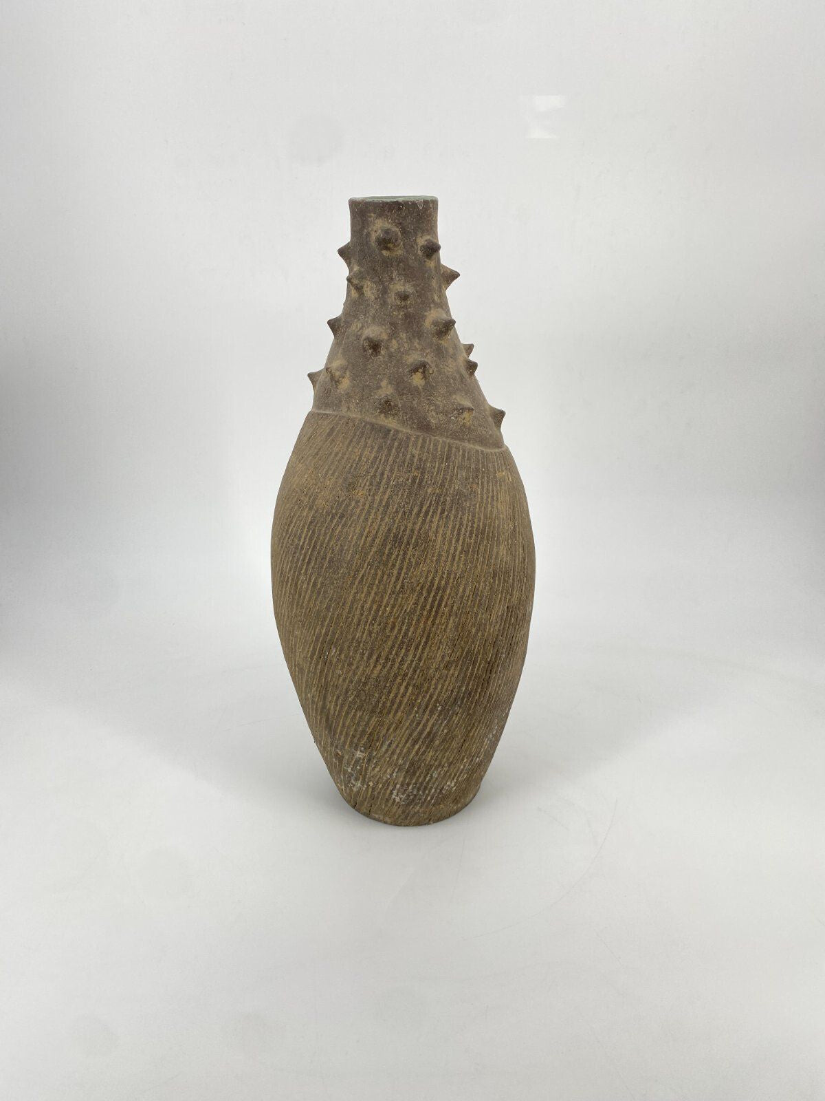 * VASE KERAMIK OAXACAN SPITZEN MID CENTURY BRUTALISMUS STEINZEUG TON MEXICO