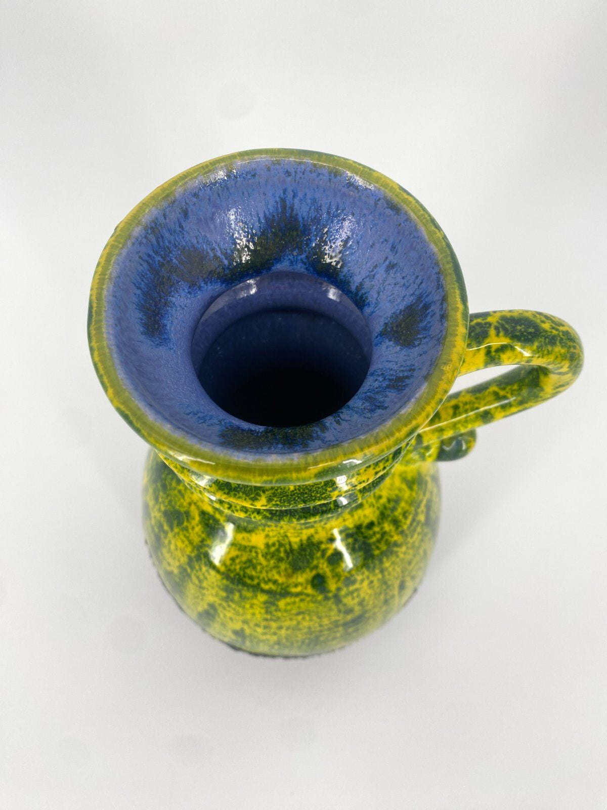 * STUDIOKERAMIK FAT LAVA KRUG VASE GRÜN SCHWARZ W.-GERMANY 70ER