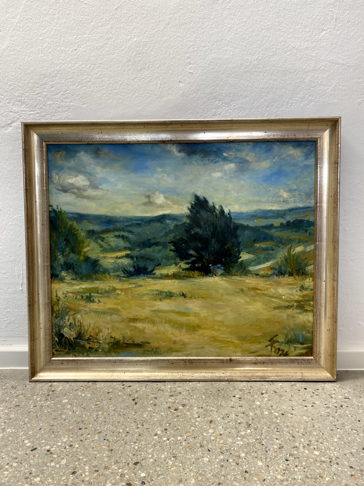 * ÖL GEMÄLDE PETER SCHMIDT SCHÖNBERG BERLINER KUNST BILD BAUM LANDSCHAFT RAHMEN