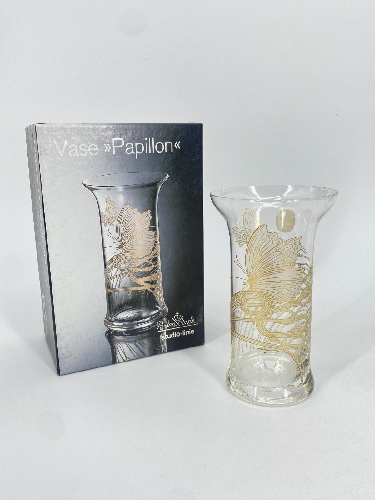 * 2x ROSENTHAL STUDIO LINIE GLAS VASEN PAPILLON SHARON VINTAGE 12CM OVP
