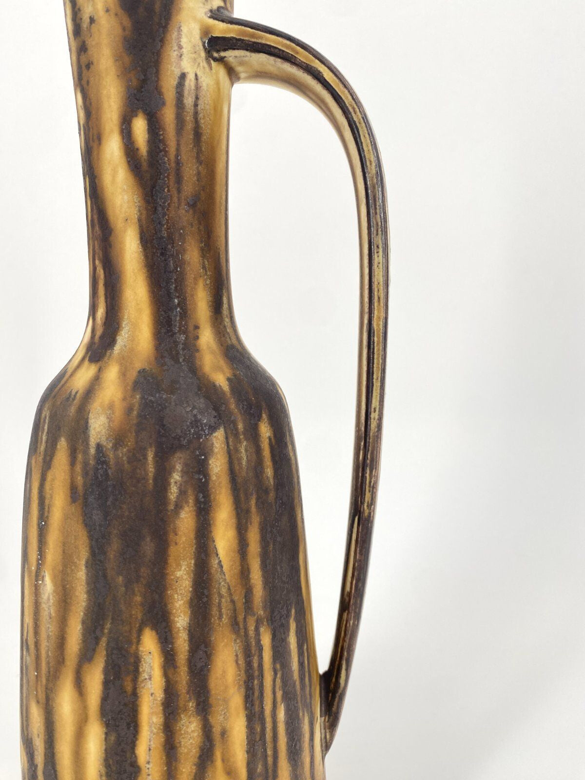 * KERAMIK KRUG VASE 438 LAUFGLASUR MATT BRAUN LILA 60ER VINTAGE