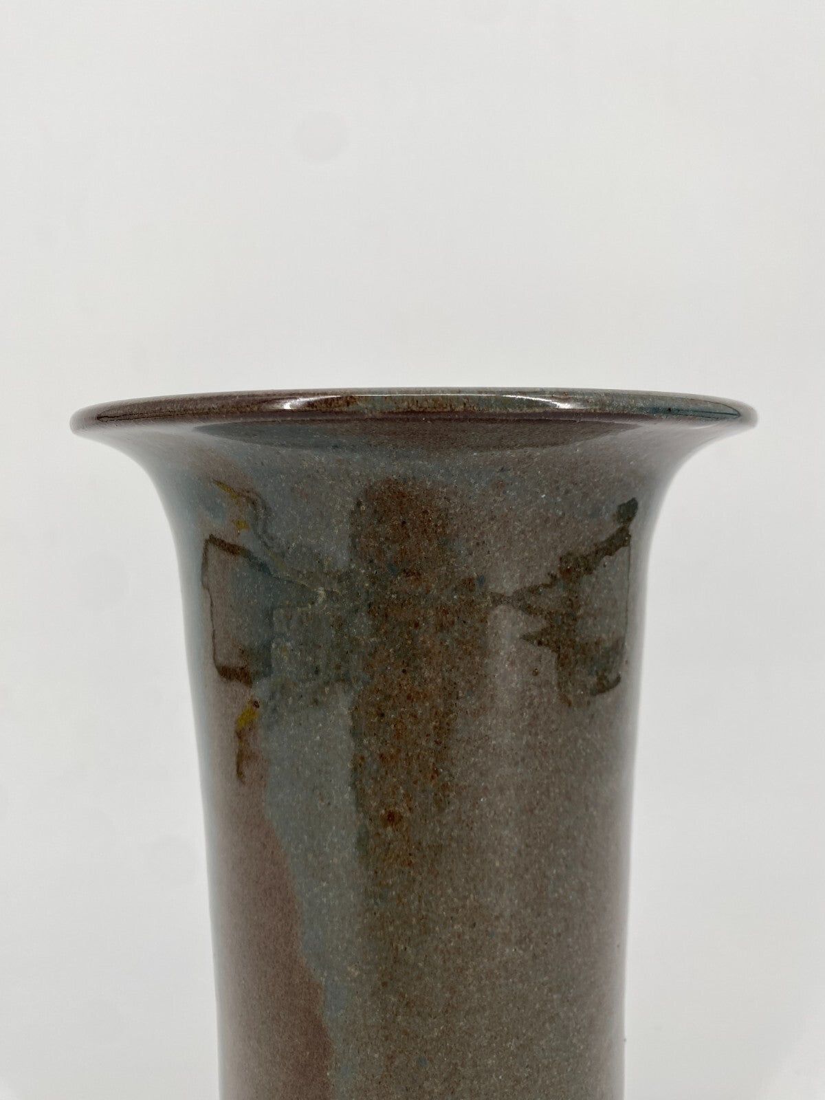 * STUDIO KERAMIK KELCH VASE BRAUN GRÜN 24,5CM MID CENTURY VINTAGE DANISH