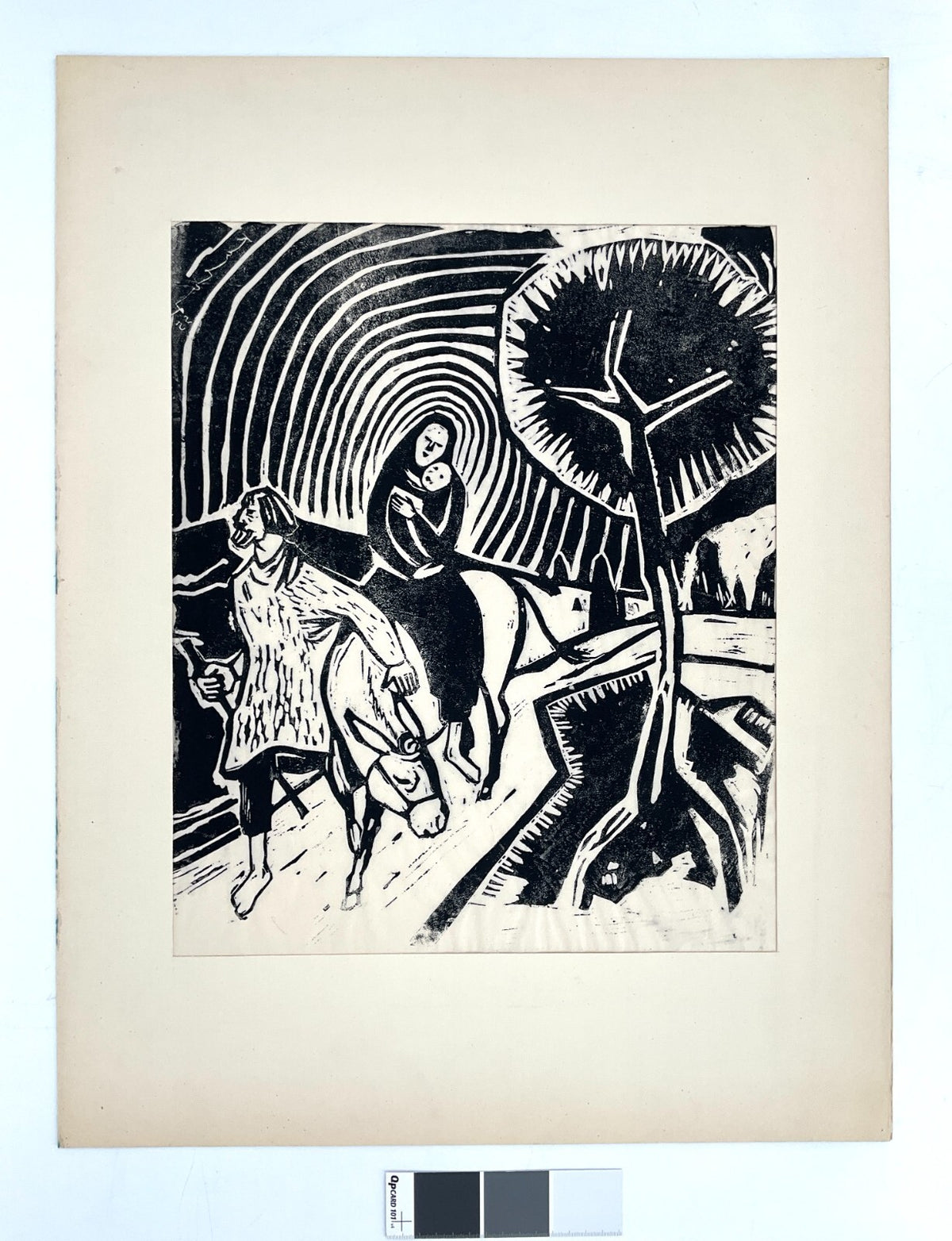 *LINOLSCHNITT WALTER KALOT FLUCHT NACH ÄGYPTEN 1955 EXPRESSIONISMUS BIBEL ORIGIN