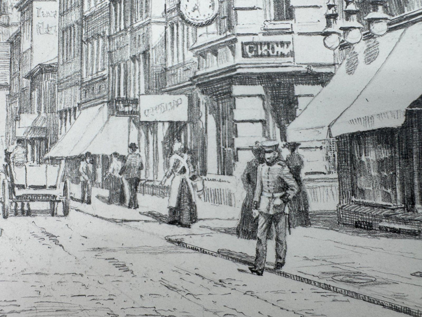 * HEINZ WEHLISCH ZEICHNUNG KAISERSLAUTERN MARKTSTRASSE 1910 ANSICHT