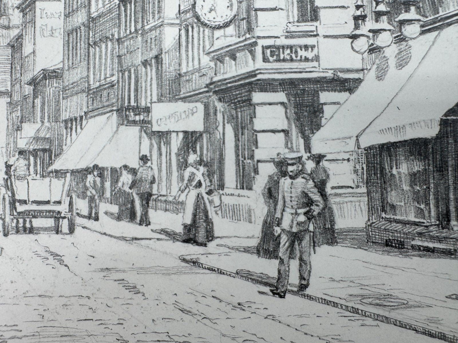 * HEINZ WEHLISCH ZEICHNUNG KAISERSLAUTERN MARKTSTRASSE 1910 ANSICHT