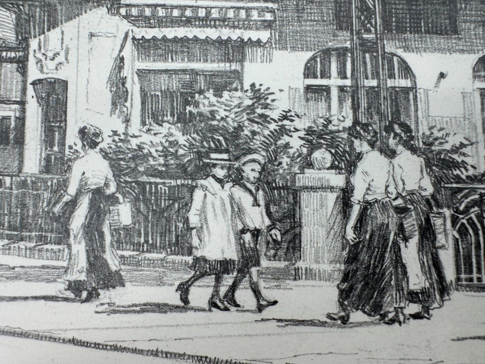 * HEINZ WEHLISCH ZEICHNUNG MOERS AM STEINTOR UM 1910 ANSICHT SIGN