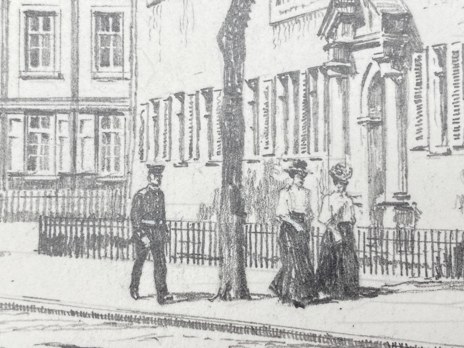 DEUTSCHER KÜNSTLER HEINZ WEHLISCH ZEICHNUNG HANAU STADSCHLOSS HANDSIGNIERT 1905