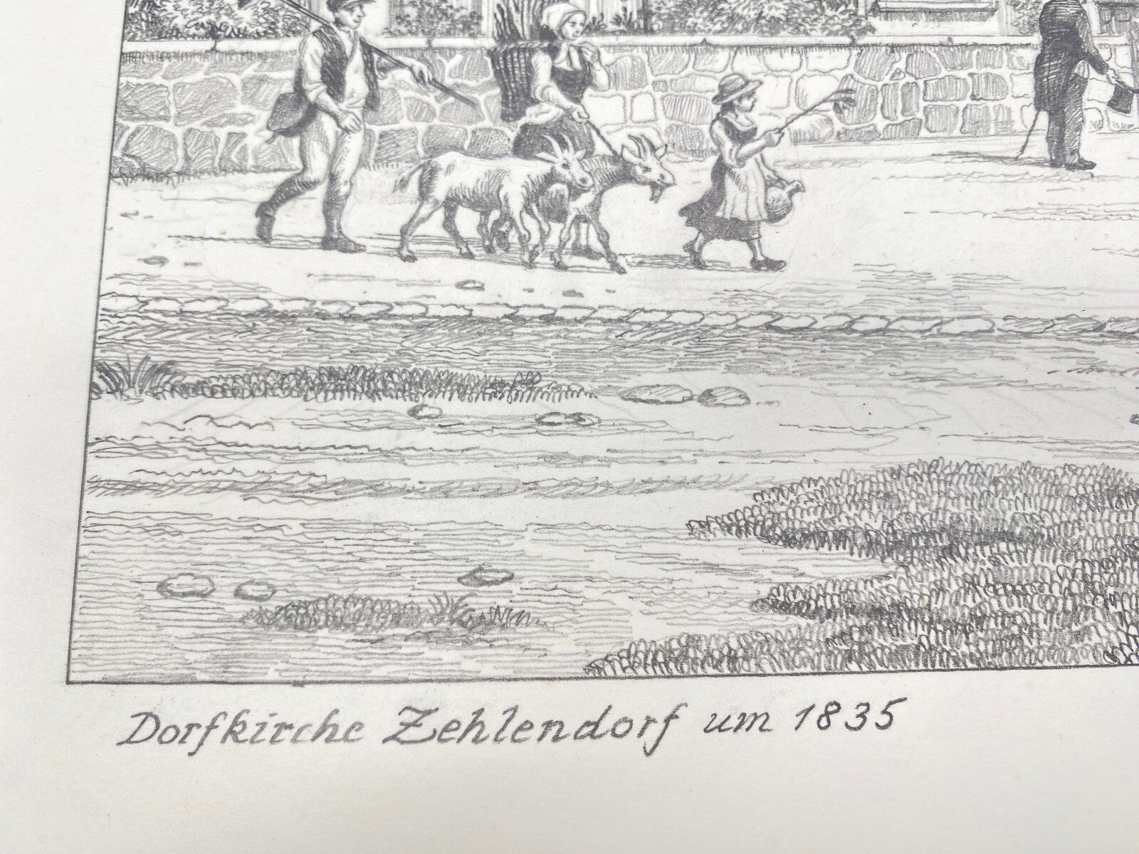 DEUTSCHER KÜNSTLER HEINZ WEHLISCH DORFKIRCHE ZEHLENDORF 1835 HANDSIGNIERT