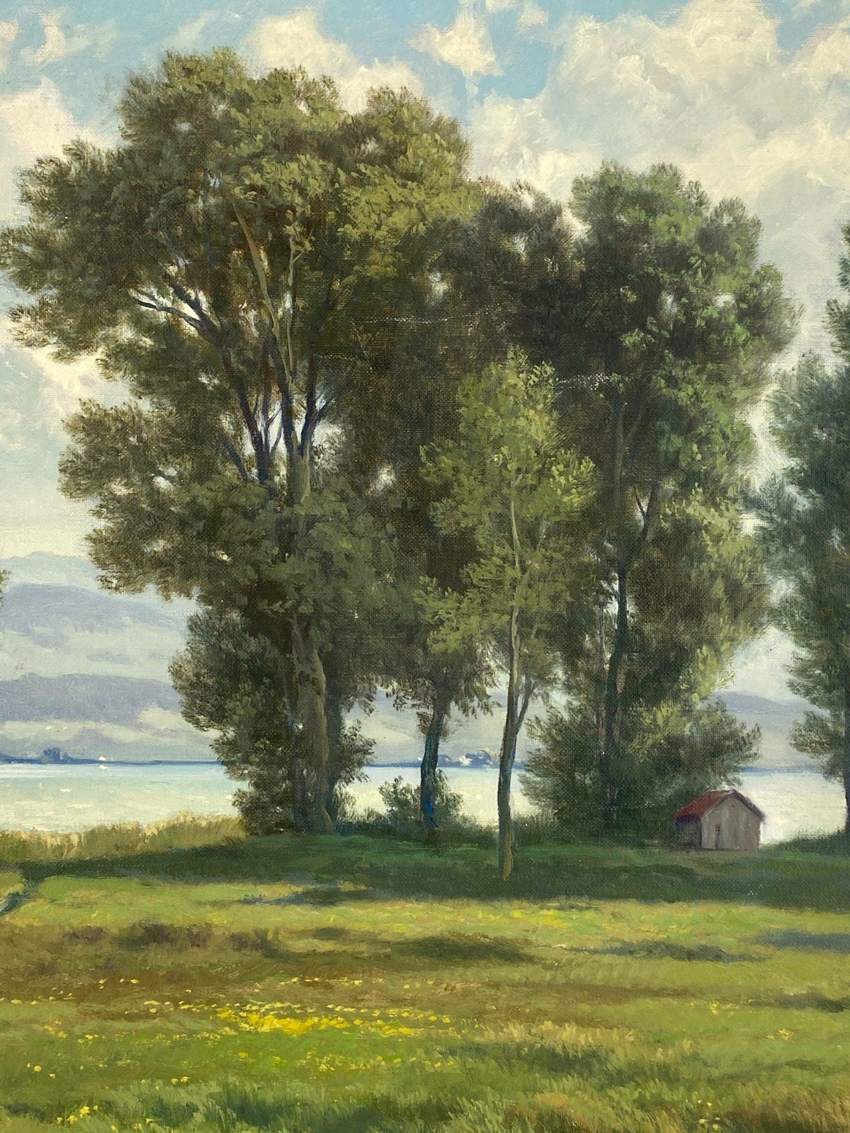 *ÖLGEMÄLDE EDWIN BACHMANN ZÜRICHSEE BEI LACHEN LANDSCHAFT SCHWEIZ