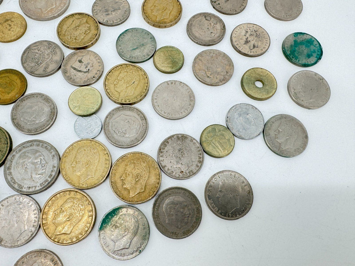 SPANISCHE MÜNZEN PESETAS 162 STÜCK LOT SPAIN ESPANA 1940 BIS 1980