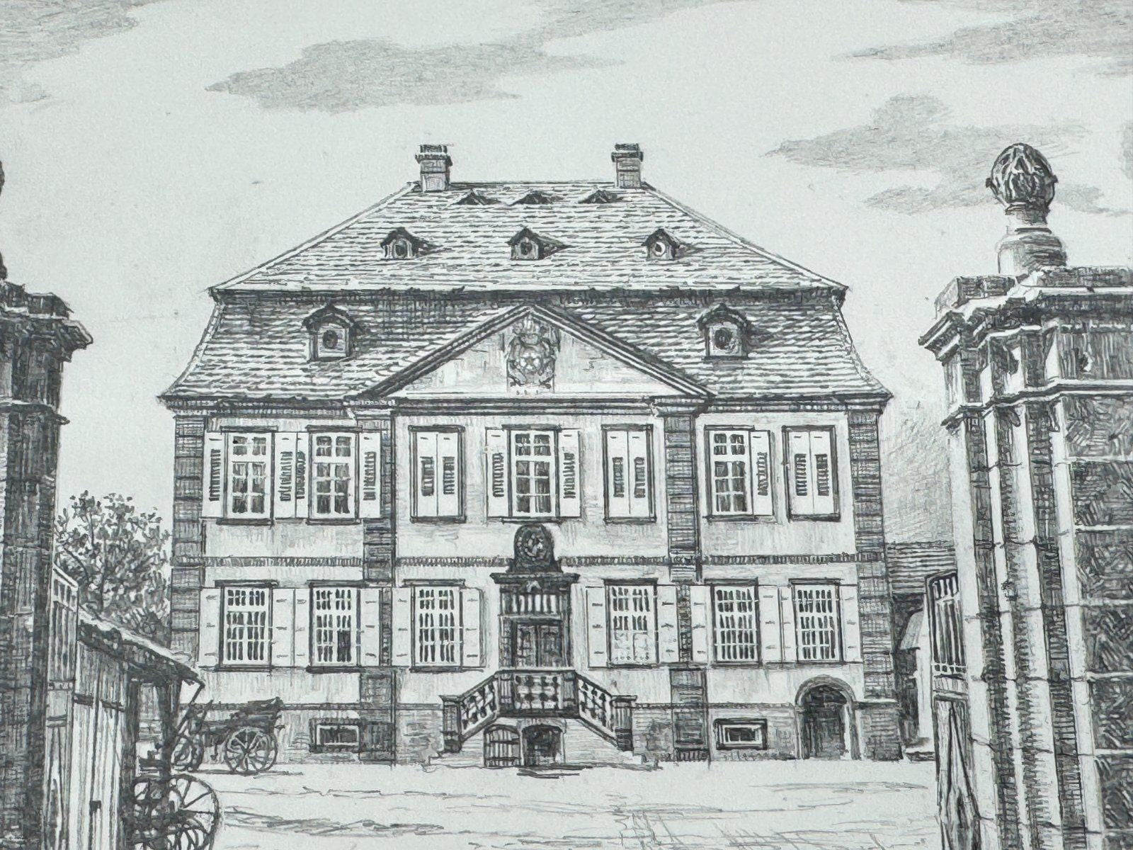 * HEINZ WEHLISCH ZEICHNUNG SCHLOSS POLCH MAYEN ANSICHT SIGNIERT