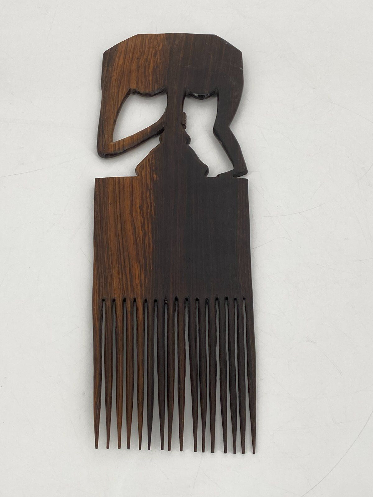 * 2 x AFRIKANISCHER KAMM HAARKAMM HOLZ HANDGESCHNITZT AFRIKA VINTAGE SCHNITZEREI