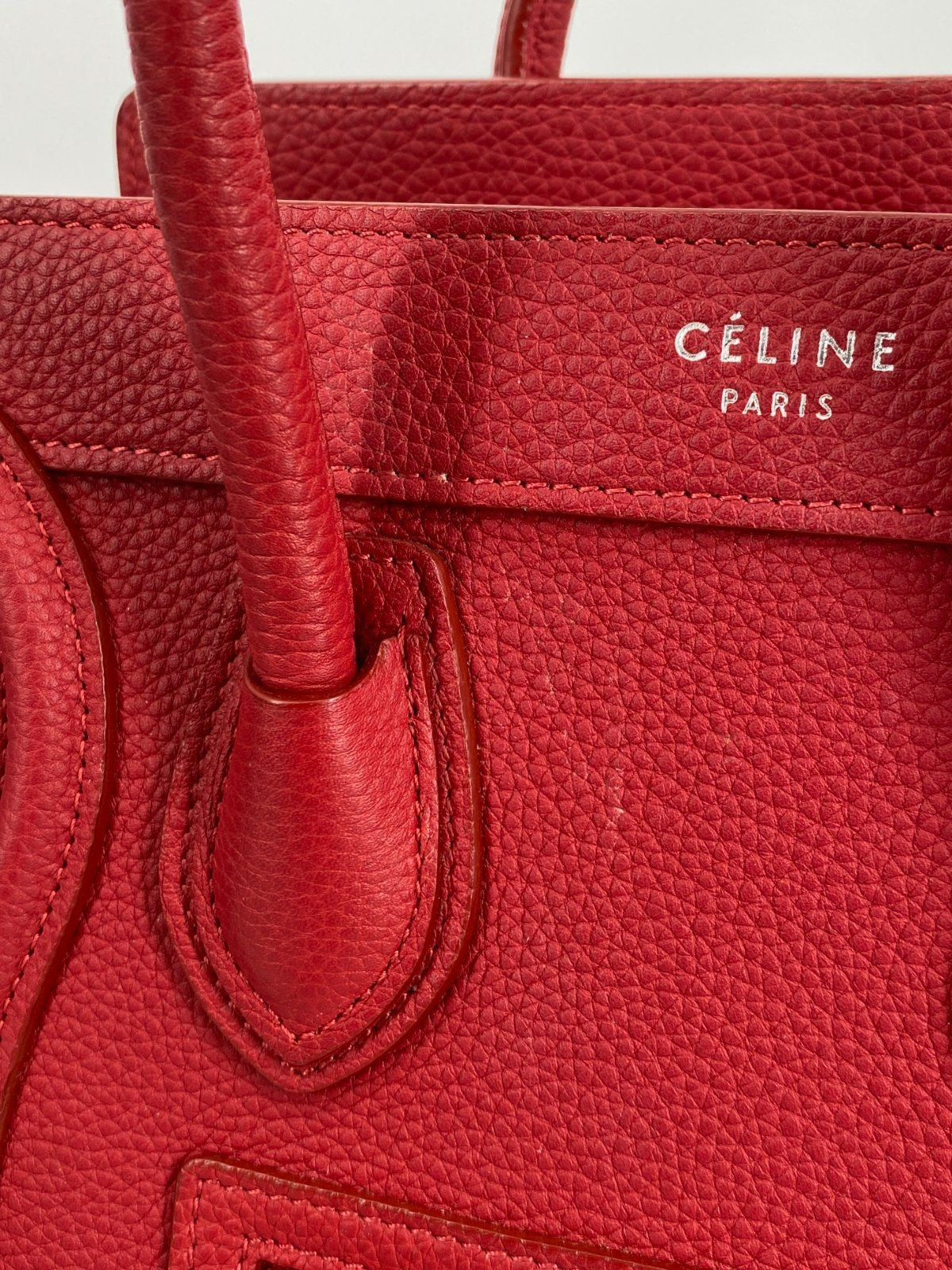 *HANDTASCHE CÉLINE LUGGAGE NANO LEDER POP RED SCHULTERRIEMEN ITAL