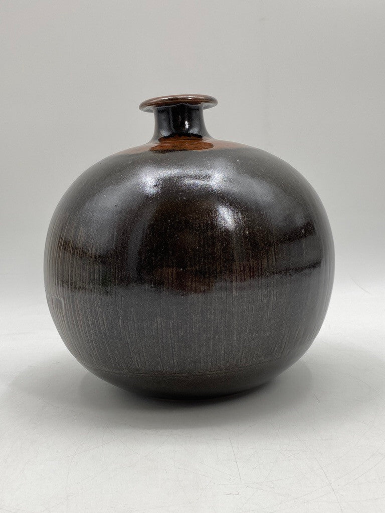 * STUDIOKERAMIK VASE RUND HORST KERSTAN KUGELVASE KERAMIK KUNST VINTAGE