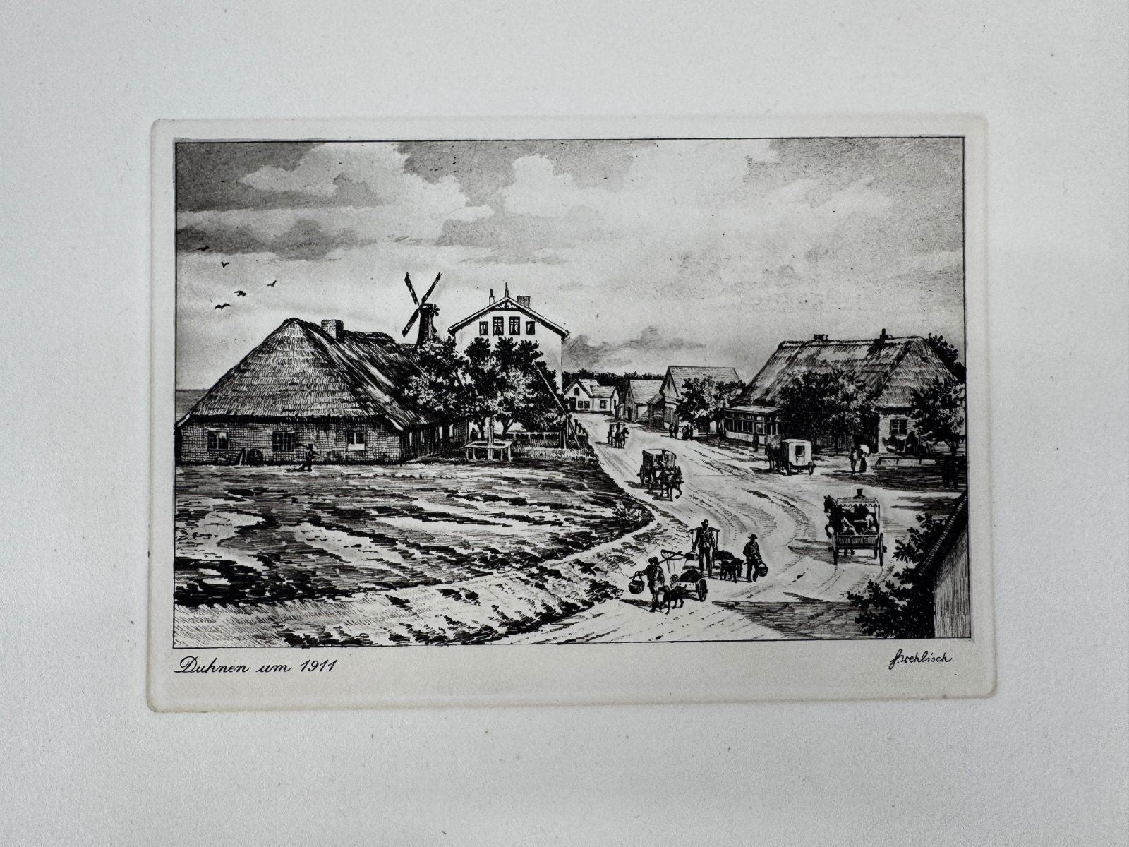 * HEINZ WEHLISCH ORIGINAL RADIERUNG DUHNEN UM 1911 ANSICHT