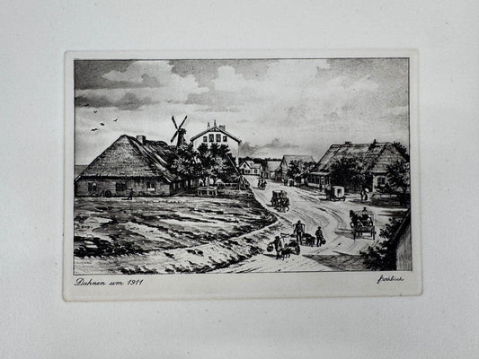 * HEINZ WEHLISCH ORIGINAL RADIERUNG DUHNEN UM 1911 ANSICHT