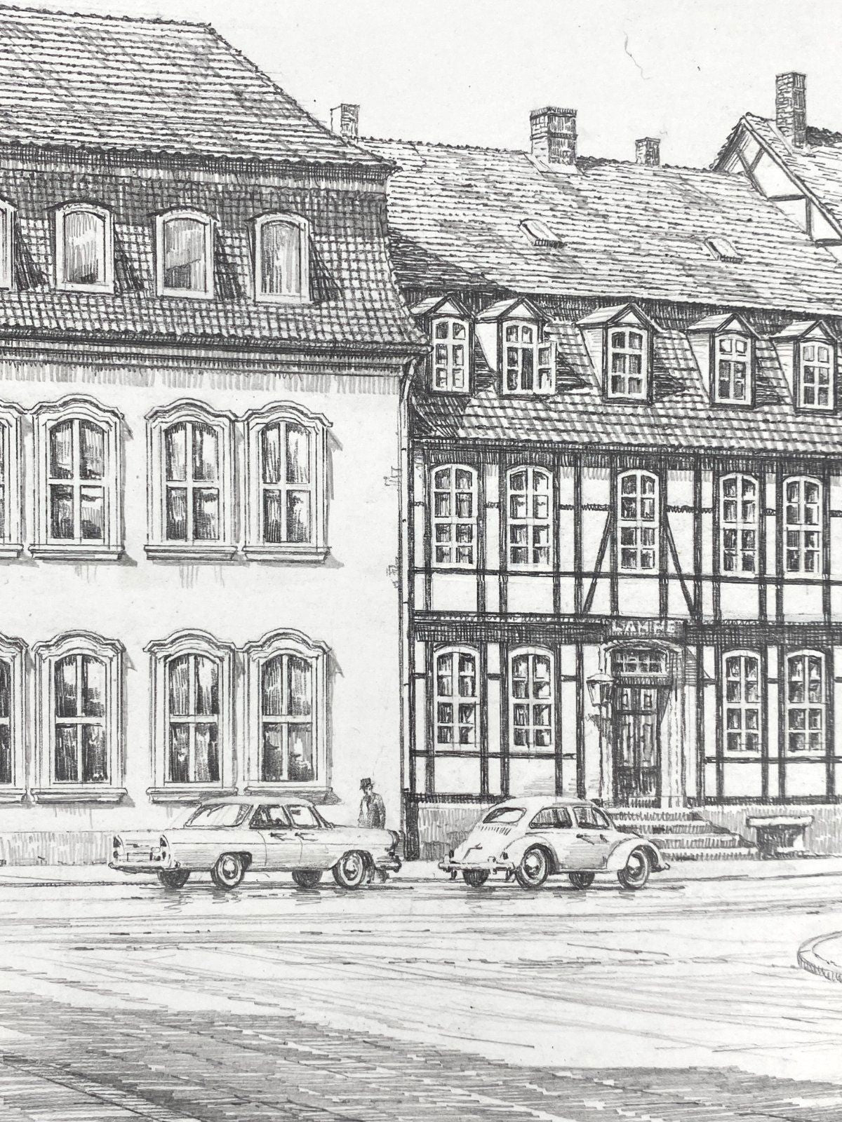 * HEINZ WEHLISCH ZEICHNUNG HAMELN NIEDERSACHSEN ANSICHT SIGNIERT