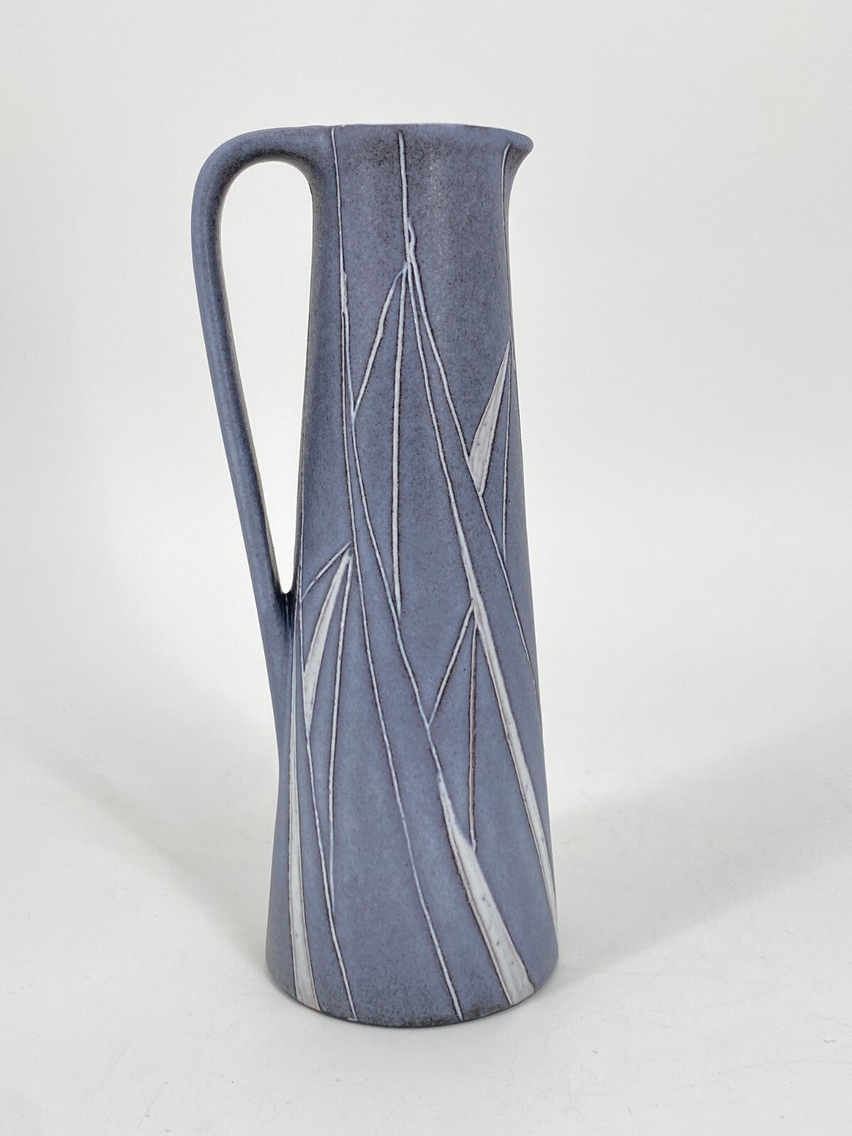 * KUNSTTÖPFEREI MARSCHNER KERAMIK KRUG VASE 18,5CM MATT GRAU BLAU