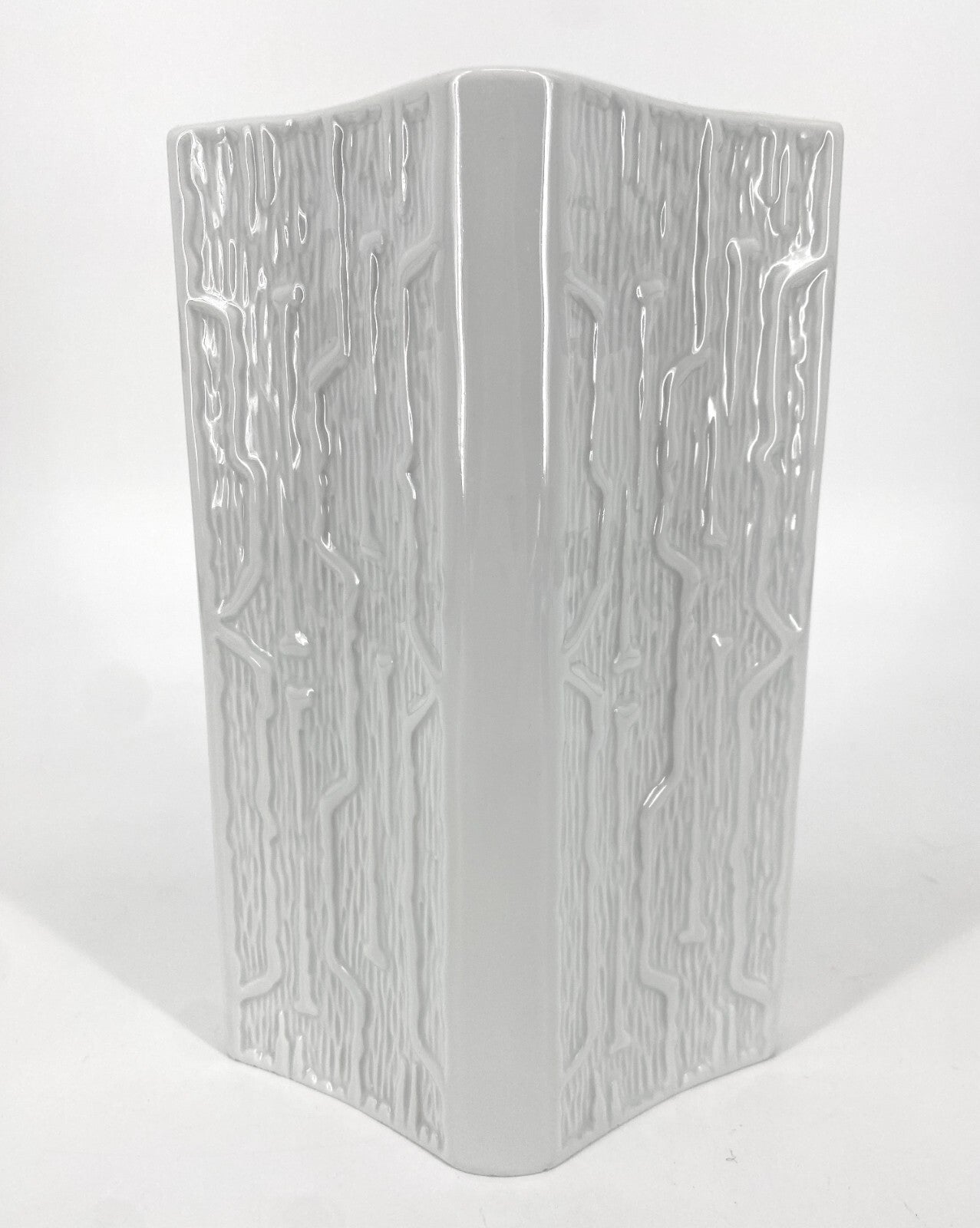 * VASE GEROLD PORZELLAN BAVARIA ORGANISCH MUSTER WEIß GLÄNZEND 1970ER