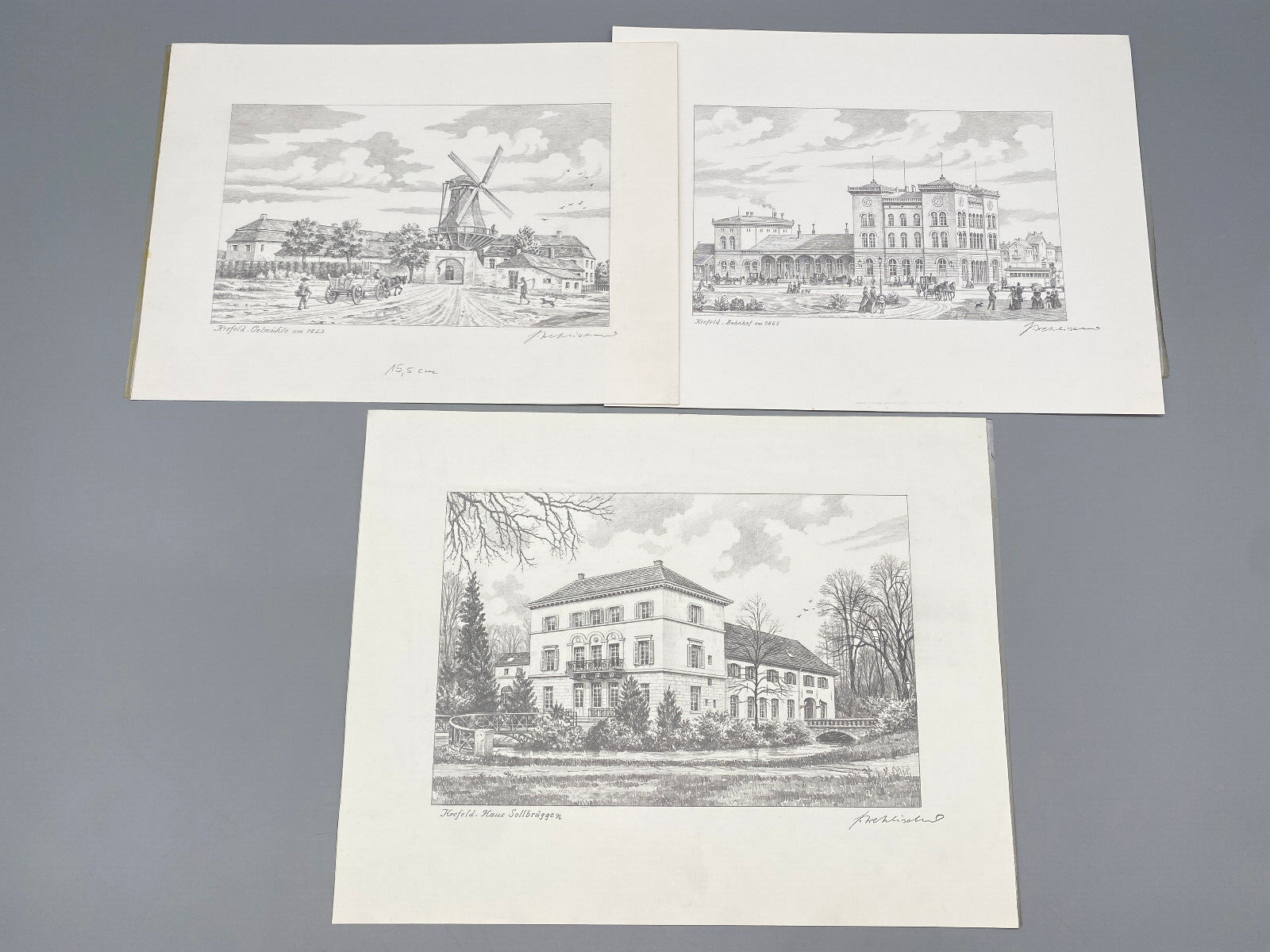 HEINZ WEHLISCH KÜNSTLER ZEICHNUNGEN RADIERUNGEN KREFELD ANSICHTEN 1900 JHR.