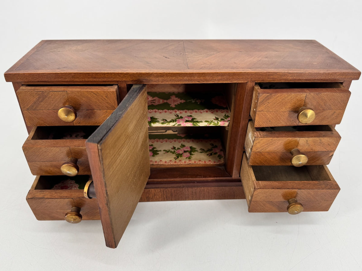 * SCHMUCK SCHRÄNKCHEN SCHATULLE BOX HOLZ ANTIK TEAK FURNIER VINTAGE