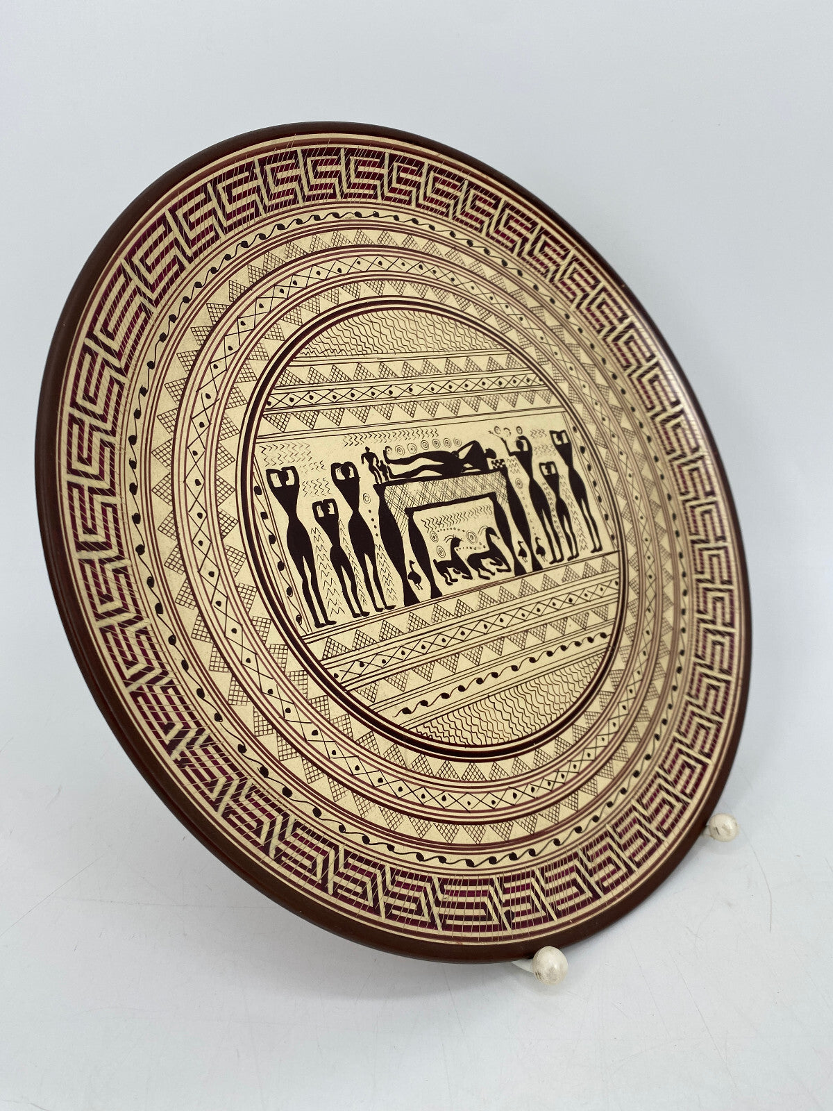 *DIPYLON AMPHORE VASE HANDBEMALT GRIECHENLAND WANDTELLER DEKO