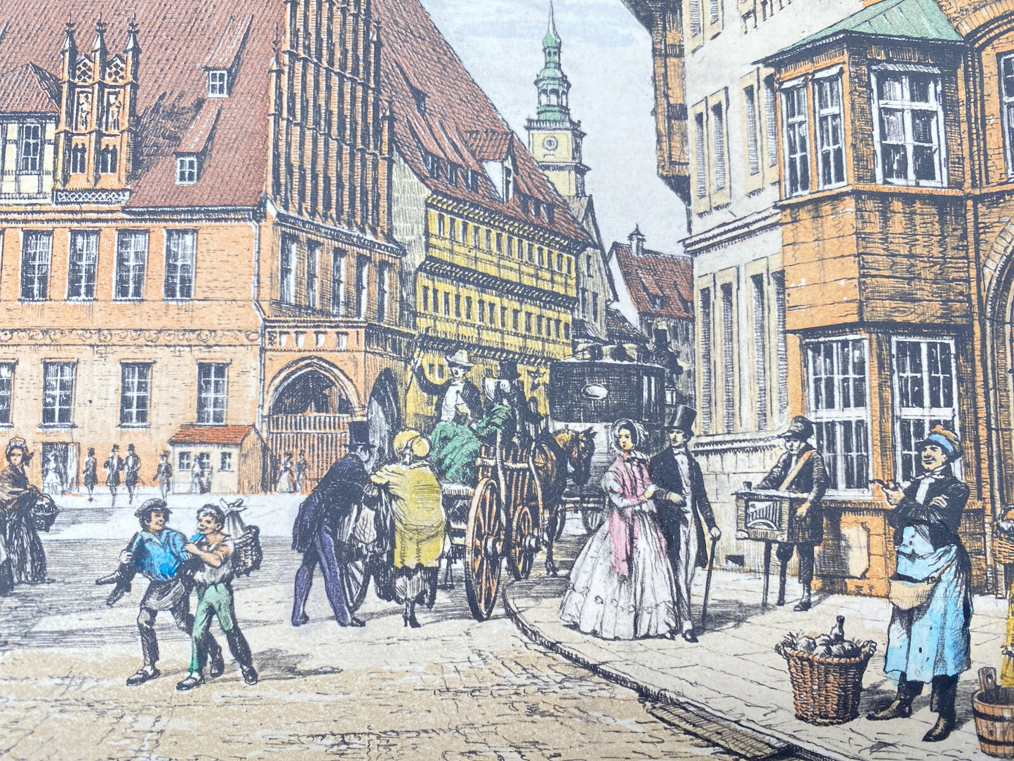 DEUTSCHER KÜNSTLER HEINZ WEHLISCH HANNOVER UM 1840 FARBRADIERUNG HANDSIGNIERT