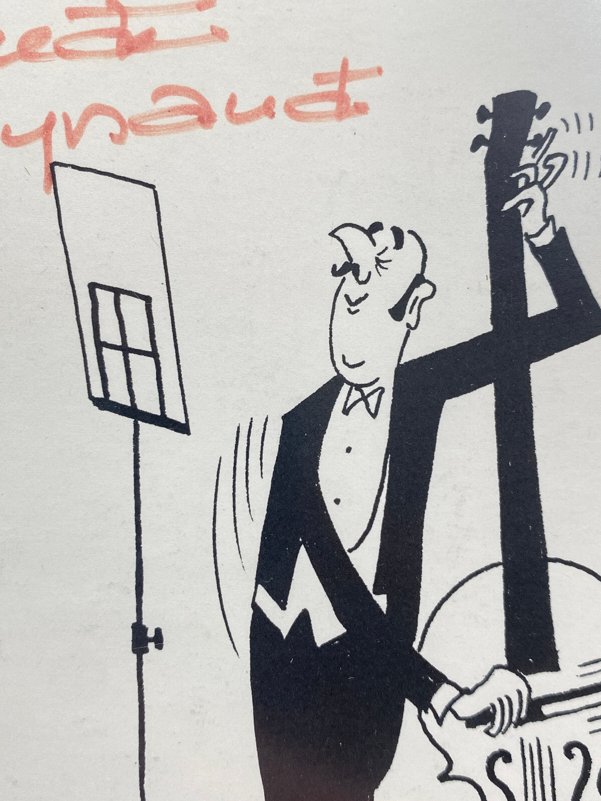 * CLAUDE RAYNAUD KARIKATUR DRUCK KUNSTDRUCK SIGNIERT MUSIK SZENE