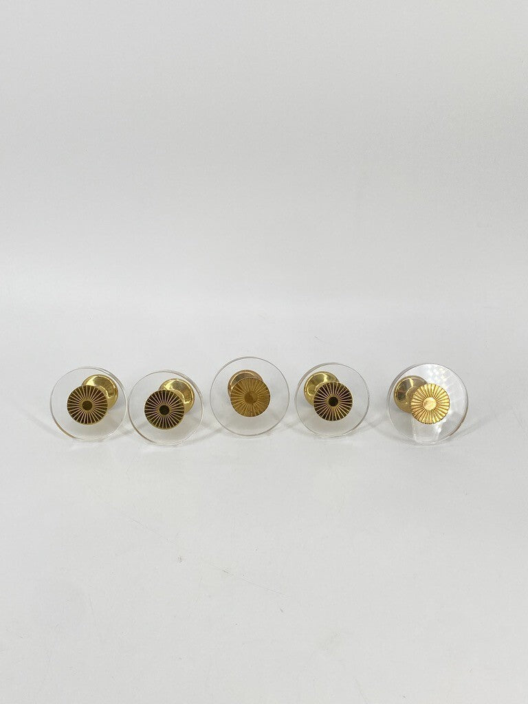 * 5 x PLEXIGLAS PLEXI MESSING GARDEROBENHAKEN VINTAGE MÖBELGRIFF 60ER