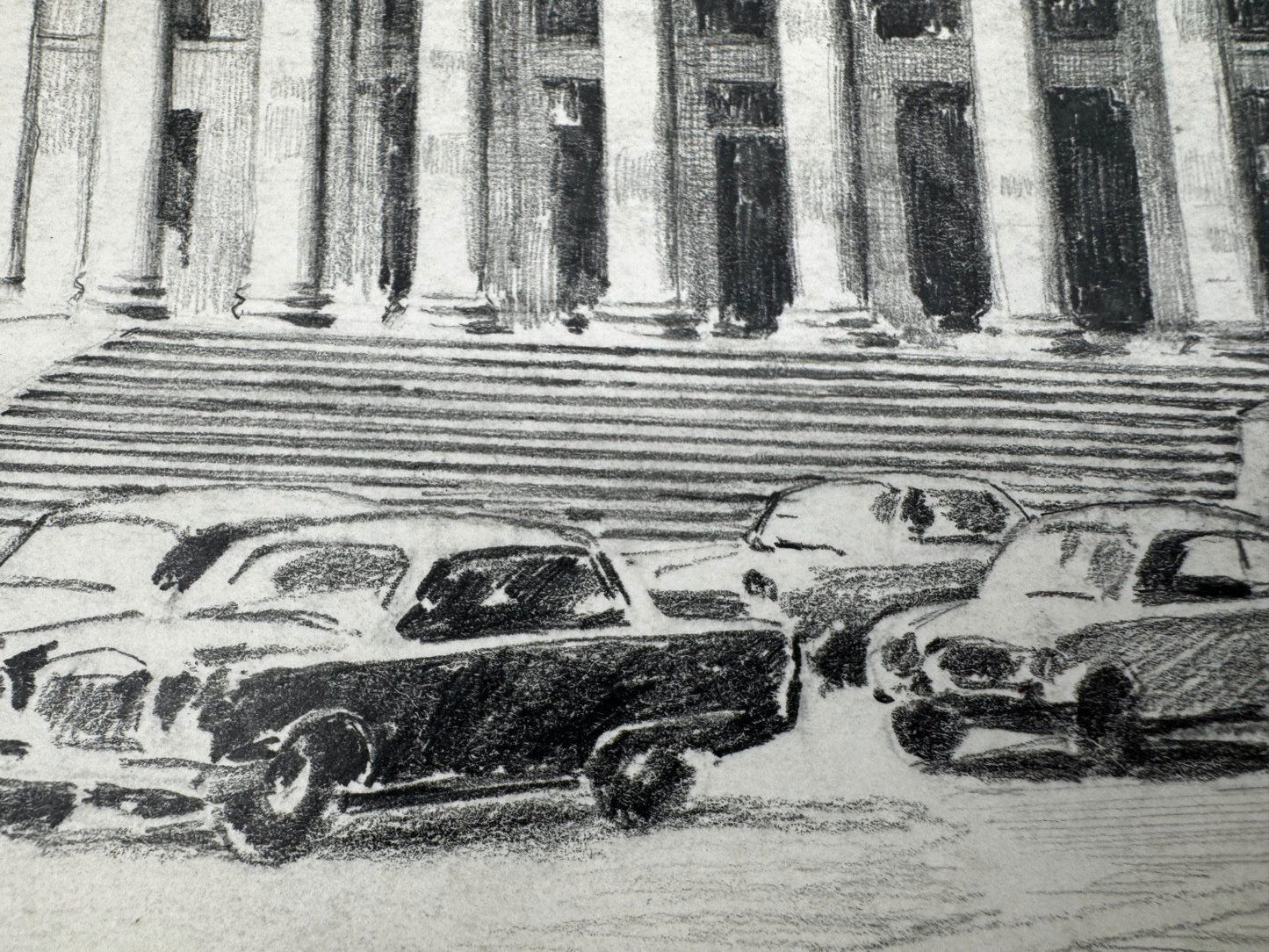 * HEINZ WEHLISCH ORIGINAL ZEICHNUNG NATIONALTHEATER MÜNCHEN ANSICHT