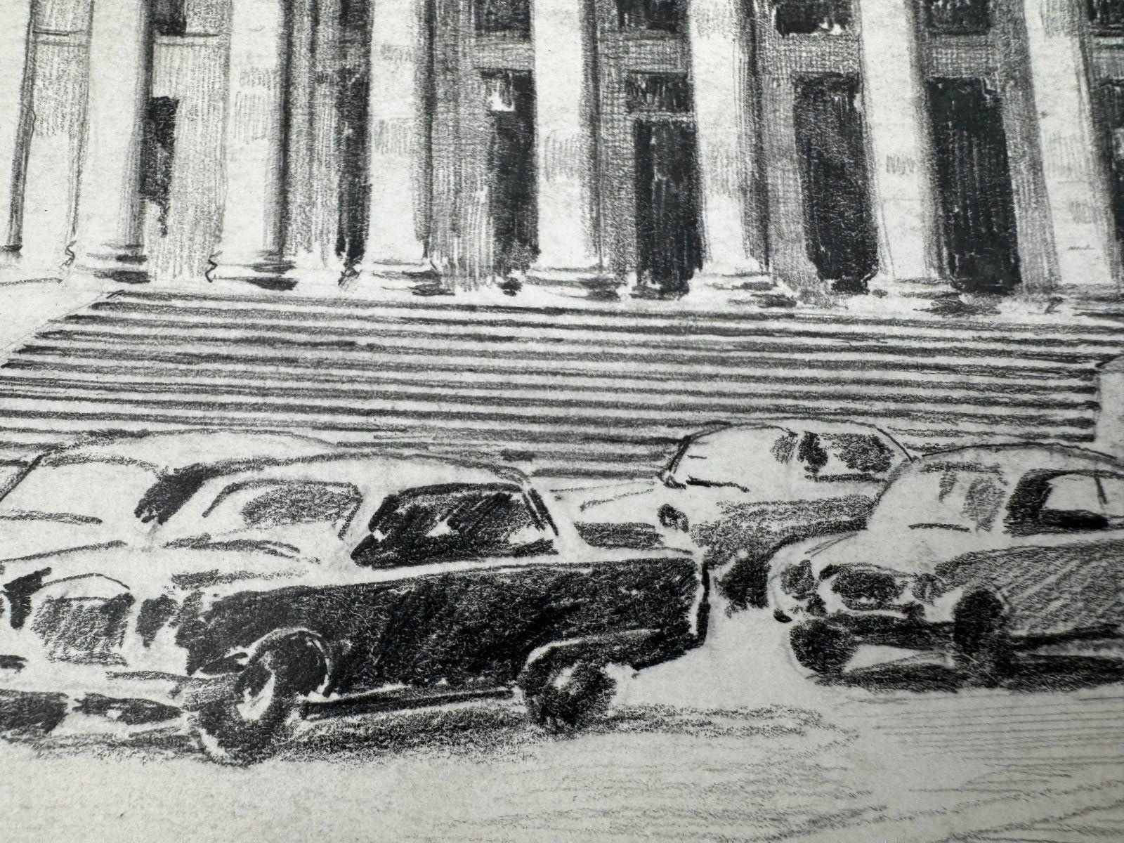 * HEINZ WEHLISCH ORIGINAL ZEICHNUNG NATIONALTHEATER MÜNCHEN ANSICHT