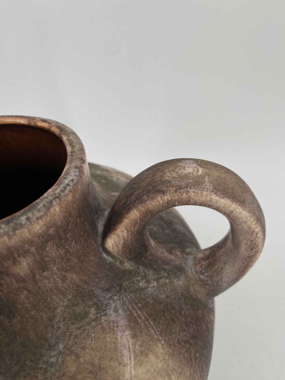 * VASE KERAMIK RUSCHA ART BRAUN BEIGE MARMORIERT SAMT OBERFLÄCHE