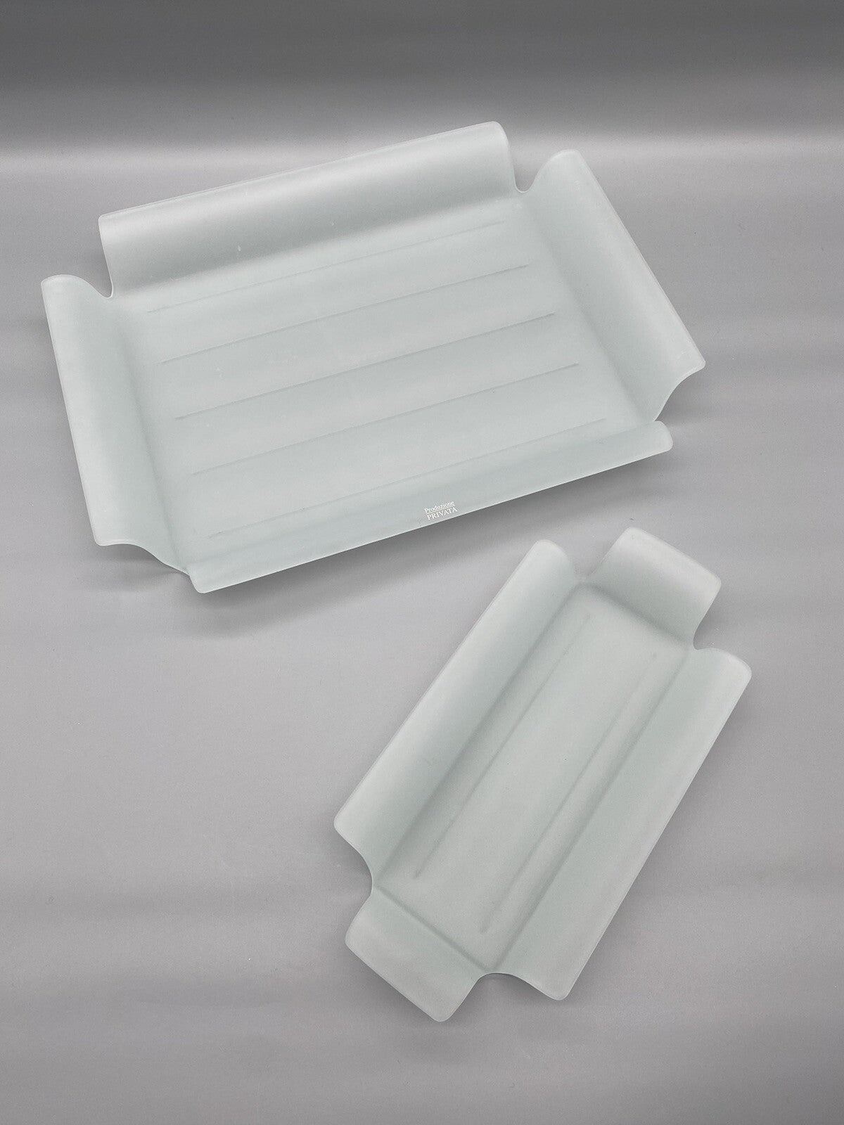 PRODUZIONE PRIVATA MICHELE DE LUCCHI TABLETT GLAS DESIGN PAAR TRAY DESIGN ITALY