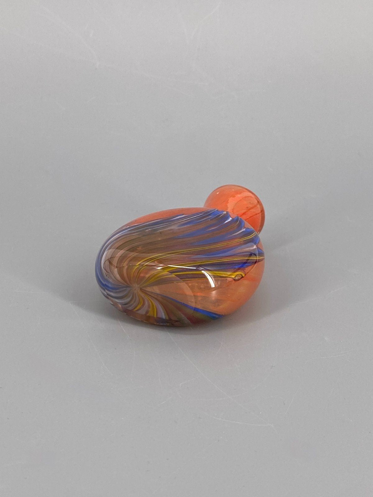 * KLEINE VASE MURANO GLAS ORANGE BLAU BUNT ITALIEN 10 CM MINI