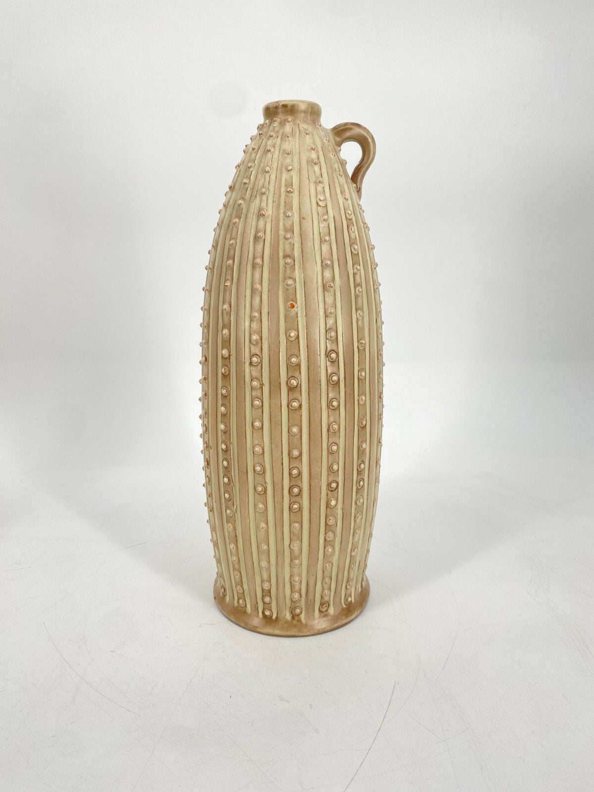 * VASE KERAMIK STUDIOKERAMIK VINTAGE GROß BEIGE FLASCHE