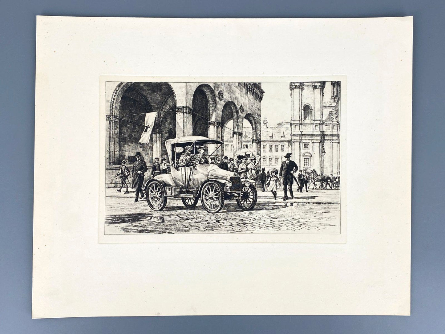 *5x GRAFIK HEINZ WEHLISCH AUTOMOBIL OLDTIMER LONDON PARIS MÜNCHEN