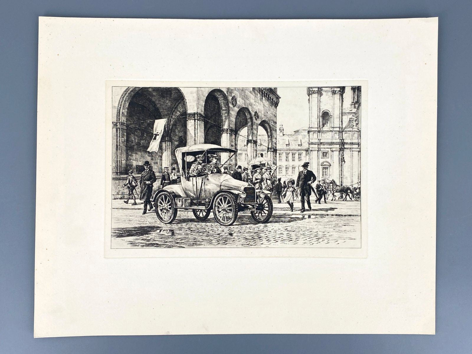 *5x GRAFIK HEINZ WEHLISCH AUTOMOBIL OLDTIMER LONDON PARIS MÜNCHEN