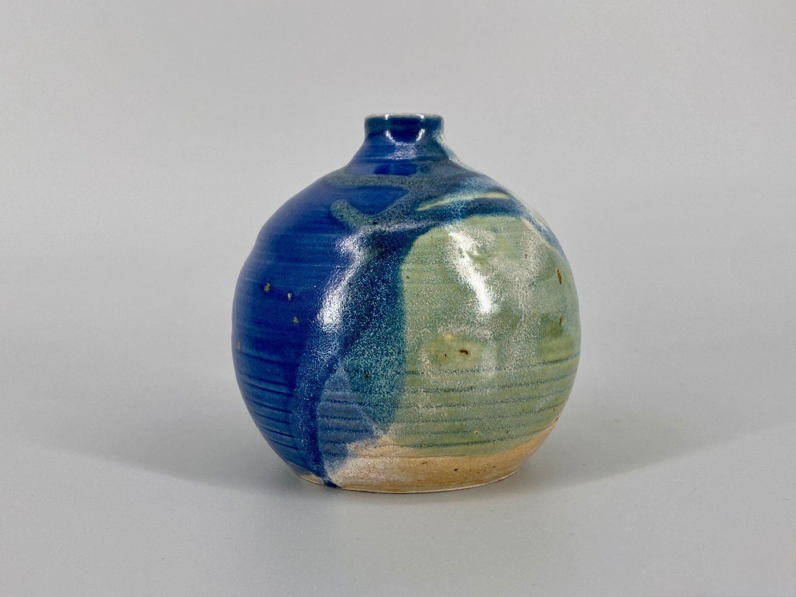 * STUDIO KERAMIK VASE RAKU BLAU GRÜN VINTAGE 70ER