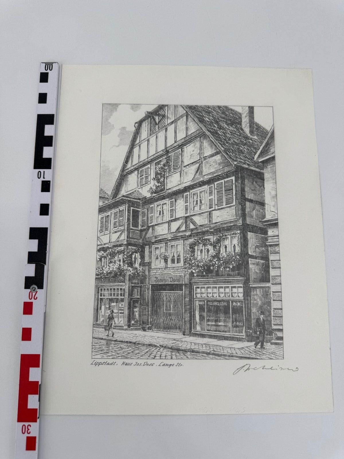 * HEINZ WEHLISCH ZEICHNUNG LIPPSTADT HAUS JOSEP VOSS LANGE STRAßE ANSICHT