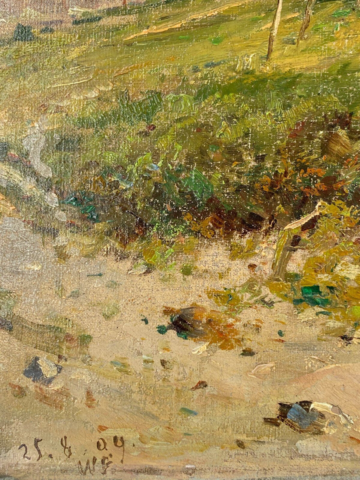 * WILHELM FREY ÖL GEMÄLDE ÖLGEMÄLDE 1909 NETZPLATZ AM BODENSEE