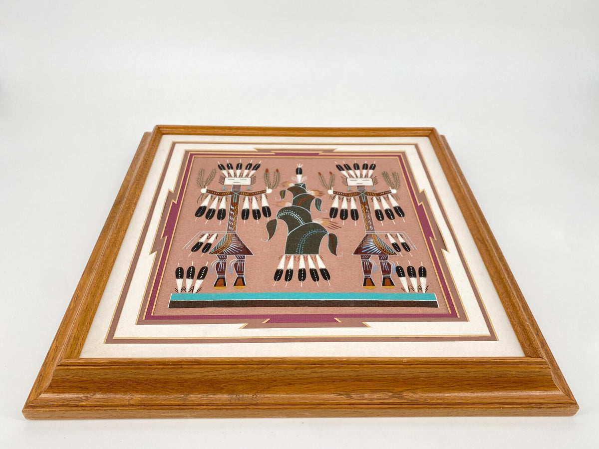 * GEMÄLDE  NAVAJO SANDMALEREI KUNST NATIVE AMERICAN USA STAMMESKUNST ORIGINAL