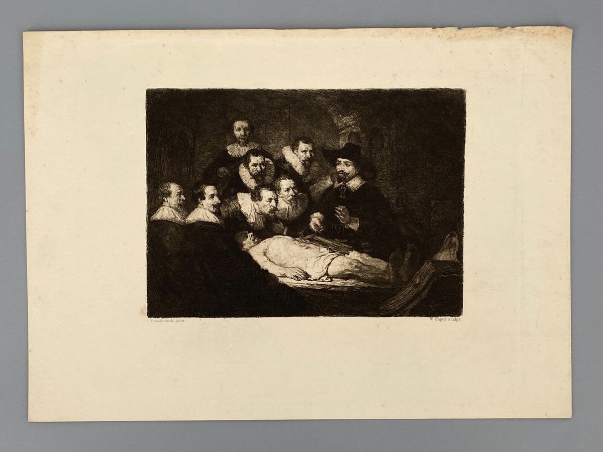 * 6x RADIERUNG WILLIAM UNGER NACH REMBRANDT DRUCKGRAFIK ANTIK 19. JH KONVOLUT