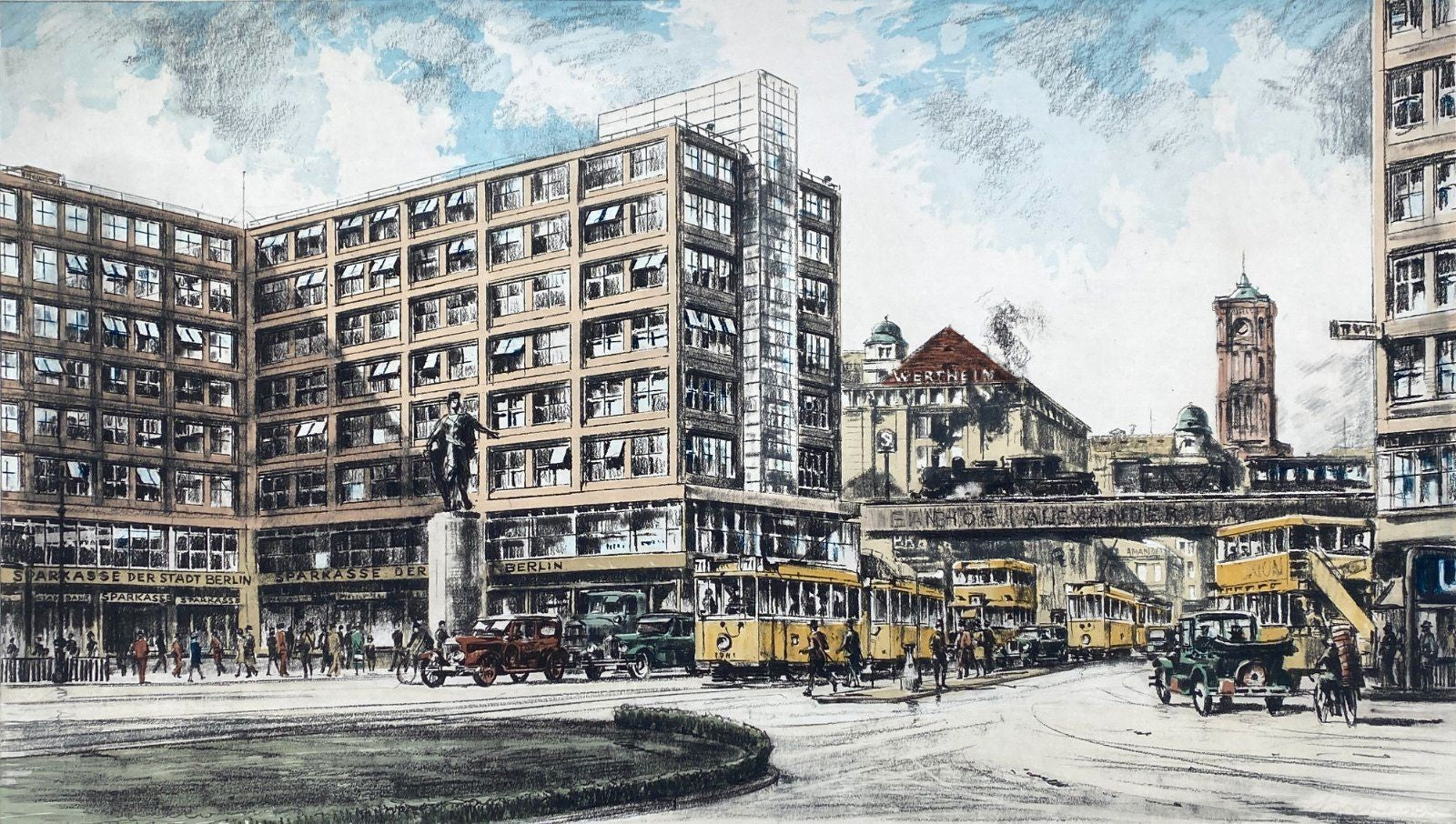 * GRAFIK LITHOGRAFIE HEINZ WEHLISCH BERLIN ALEXANDERPLATZ 1930