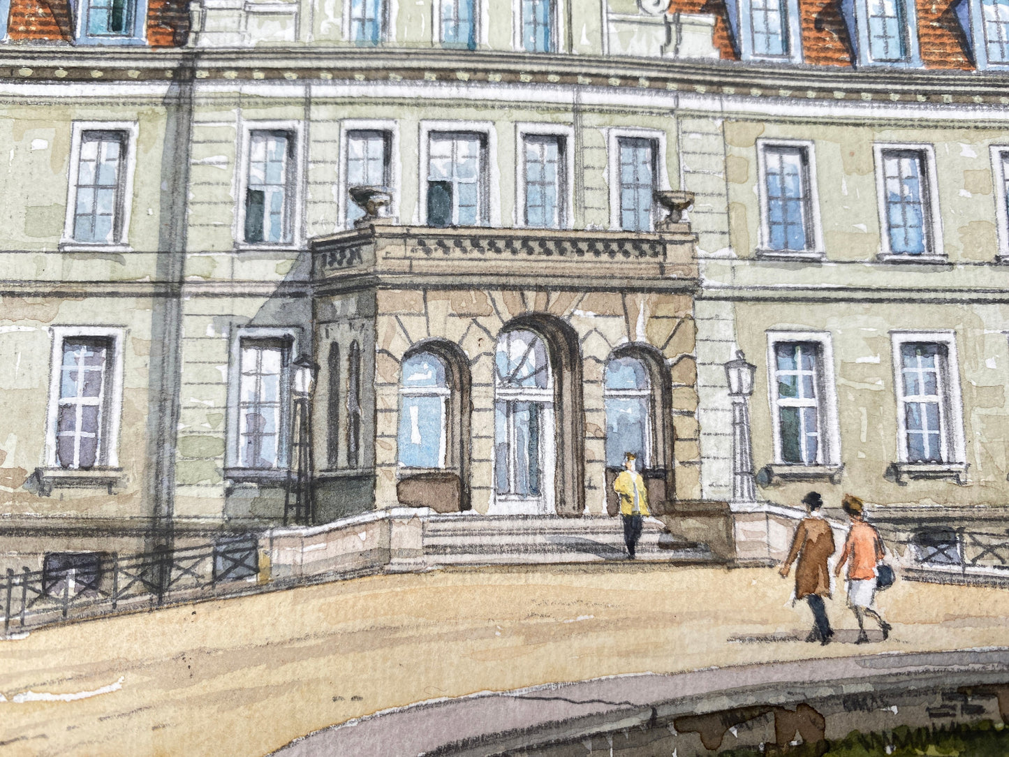 DEUTSCHER KÜNSTLER HEINZ WEHLISCH AQUARELLIERTE ZEICHNUNG SCHLOSS RIBBECK NAUEN