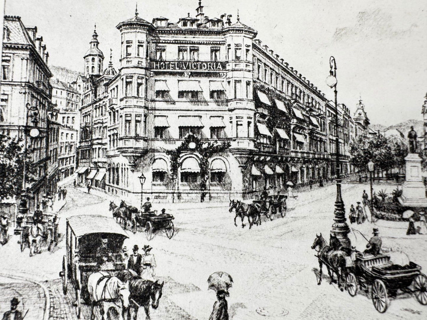 * HEINZ WEHLISCH ORIGINAL RADIERUNG LEOPOLDPLATZ UM 1905 ANSICHT