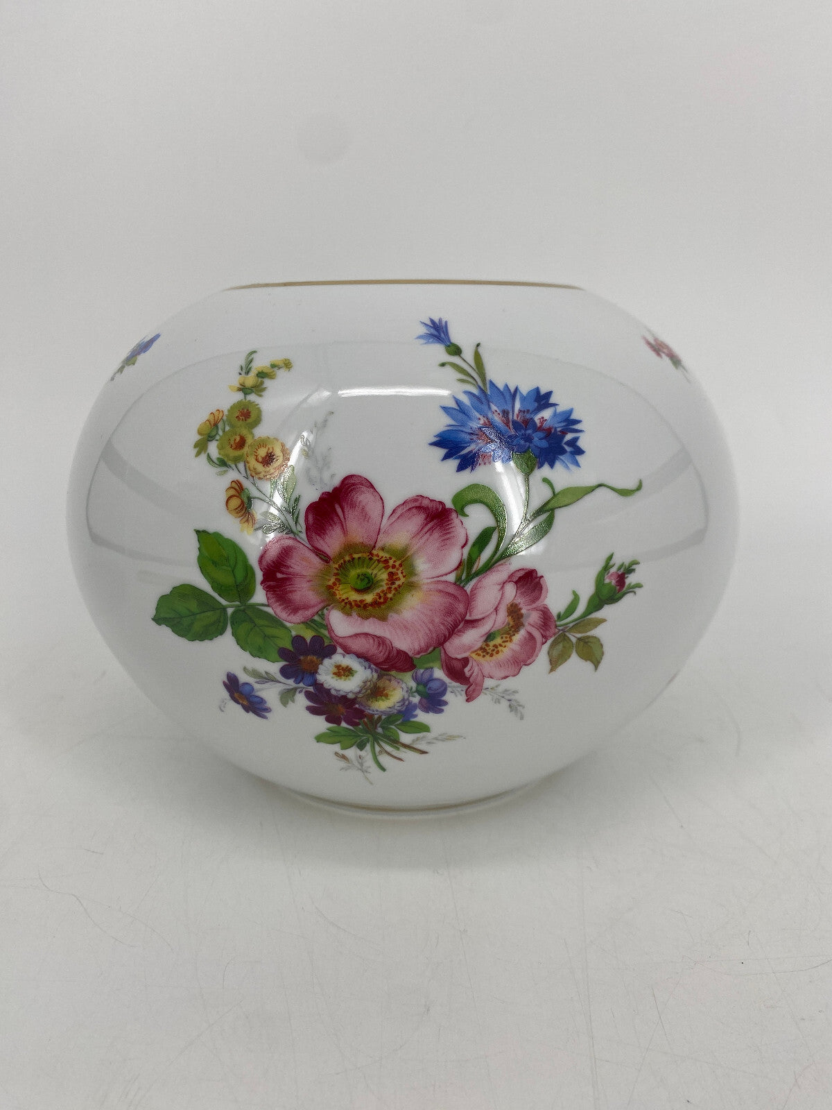 * ANNABURG PORZELLAN BLUME VASE STREUBLUMEN BLUMENSTRAUß BEMALT GODRAND