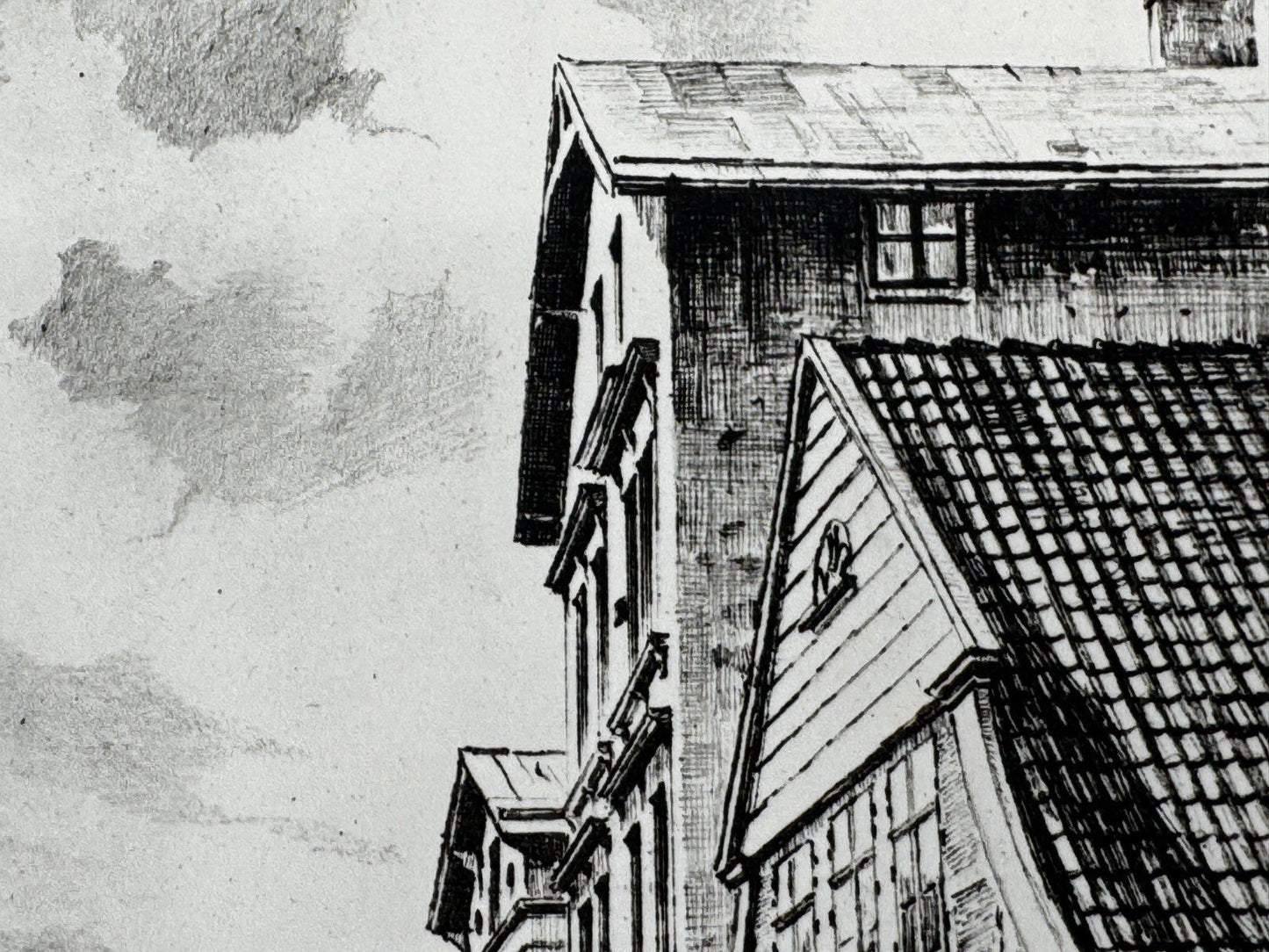 * HEINZ WEHLISCH RADIERUNG CUXHAVEN NORDERSTEINSTRAßE UM 1908  ANSICHT