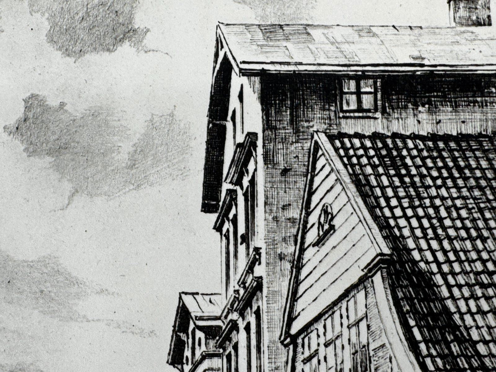 * HEINZ WEHLISCH RADIERUNG CUXHAVEN NORDERSTEINSTRAßE UM 1908  ANSICHT